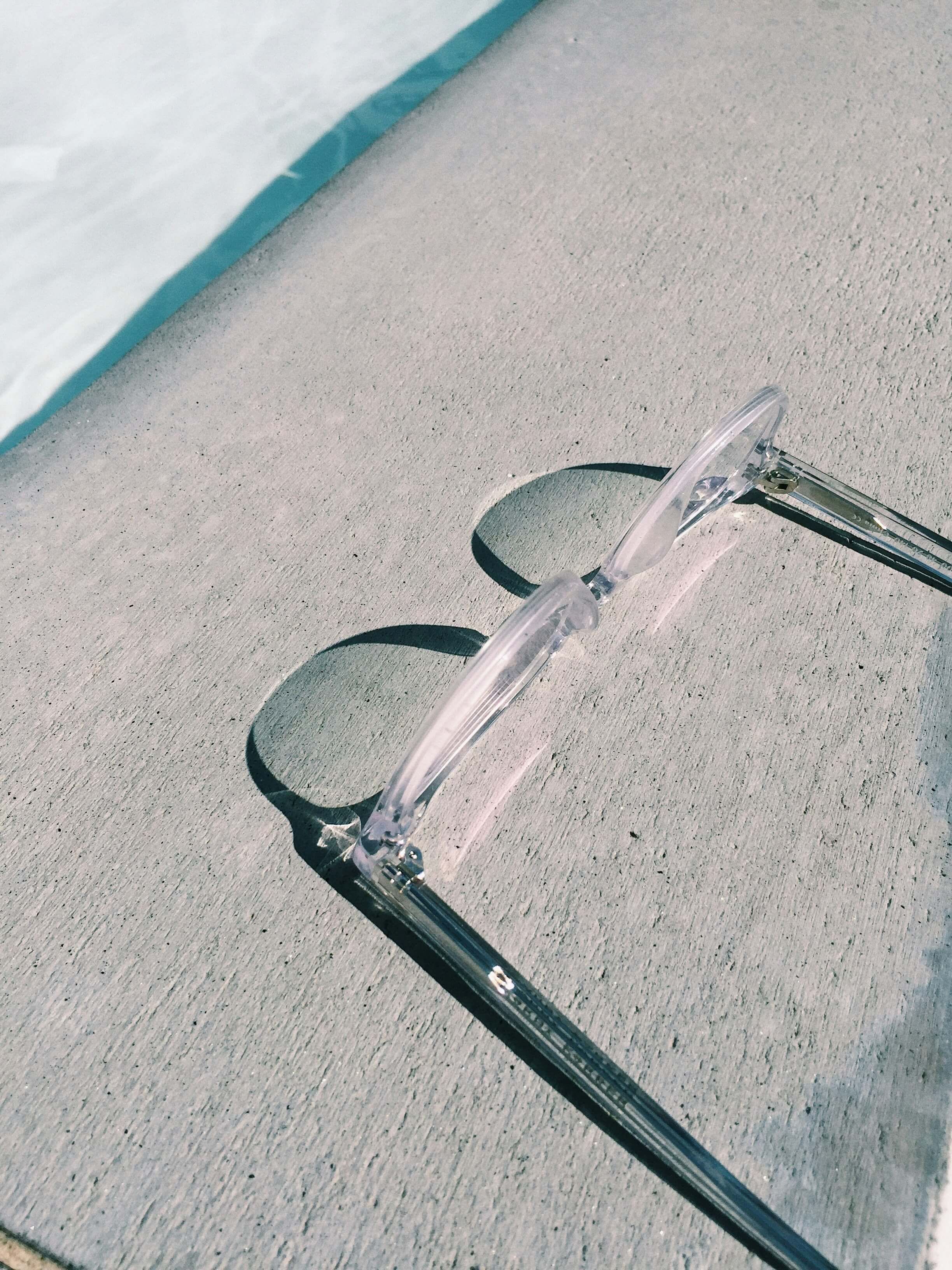 Glasses on table